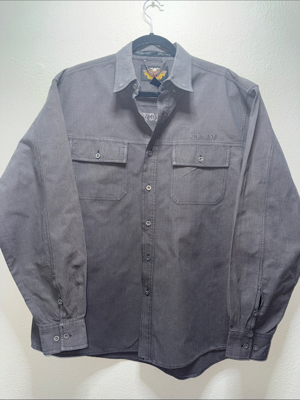 Harley-Davidson Gray Button-Down Casual Shirt